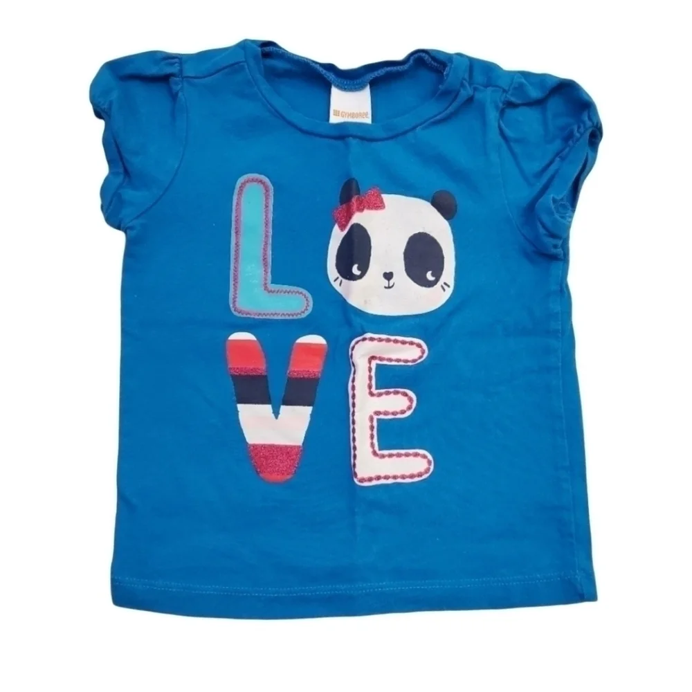 Gymboree 18-24M Blue Panda Love Top Toddlers‎ Girls